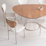 Conjunto Sala De Jantar Mesa Orgânica Com 6 Cadeiras Veinard Laminada