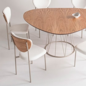Conjunto Sala De Jantar Mesa Orgânica Com 6 Cadeiras Veinard Laminada