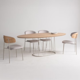 Conjunto Sala De Jantar Mesa Oval Com 8 Cadeiras Dinsdale