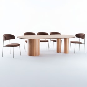 Conjunto Sala De Jantar Mesa Passarela Com 8 Cadeiras Dinsdale