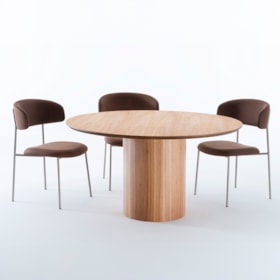 Conjunto Sala De Jantar Mesa Redonda Genesis Com 4 Cadeiras Dinsdale