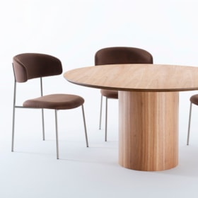 Conjunto Sala De Jantar Mesa Redonda Genesis Com 4 Cadeiras Dinsdale