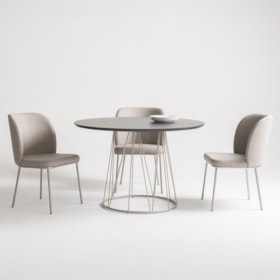 Conjunto Sala De Jantar Mesa Redonda Parcelle 120cm E 4 Cadeiras Florence
