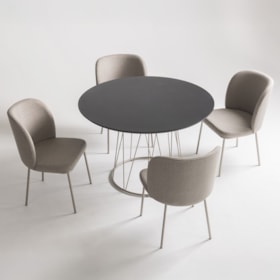 Conjunto Sala De Jantar Mesa Redonda Parcelle 120cm E 4 Cadeiras Florence