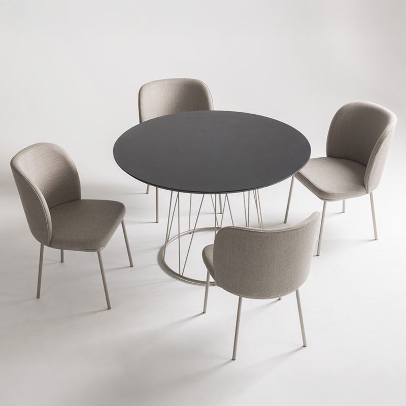 Conjunto Sala De Jantar Mesa Redonda Parcelle 120cm E 4 Cadeiras Florence