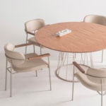 Conjunto Sala De Jantar Mesa Redonda Parcelle Laminada 140cm Com 5 Cadeiras Legir