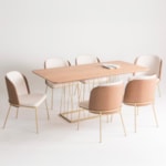 Conjunto Sala De Jantar Mesa Retangular Denver Com 6 Cadeiras Bangkok