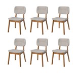 Conjunto Sala De Jantar Mesa Wood Retangular Barril 180cm Com 6 Cadeiras Classic Nature