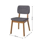 Conjunto Sala De Jantar Mesa Wood Retangular Preto 120cm Com 4 Cadeiras Classic Cinza