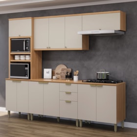 Cozinha Modulada Amajari 5 Peças Com Torre Quente 2 Nichos