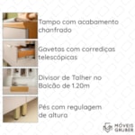 Cozinha Modulada Amajari 7 Peças Com Torre Quente E Cristaleira Adega