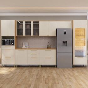 Cozinha Modulada Palas 7 Peças Com Cristaleira E Torre Quente 1 Nicho