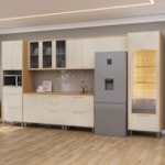 Cozinha Modulada Palas 7 Peças Com Cristaleira E Torre Quente 1 Nicho