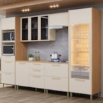 Cozinha Modulada Palas I 6 Peças Com Cristaleira E Torre Quente 2 Nichos