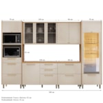 Cozinha Modulada Palas II 6 Peças Com Cristaleira E Torre Quente 2 Nichos