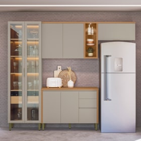 Cozinha Modulada Turan 4 Peças Com Cristaleira