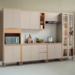 Cozinha Modulada Turan 6 Peças Com Cristaleira E Torre 1 Nicho