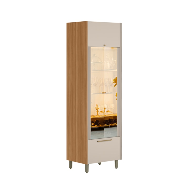 Cristaleira Adega 2 Portas De Vidro Palas 70cm
