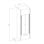 Cristaleira Adega 2 Portas De Vidro Palas 70cm
