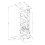 Cristaleira Adega 2 Portas De Vidro Palas 70cm