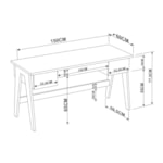 Escrivaninha Trend 150cm 3 Gavetas