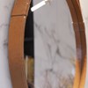 Espelho Aqua em Couro Sintético 60 cm - Marrom