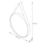Espelho Aqua em Couro Sintético 80 cm - Marrom