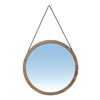 Espelho Bradenton em Madeira Maciça e Couro 65cm
