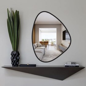 Espelho Orgânico Under 110cm Com Moldura - Preto