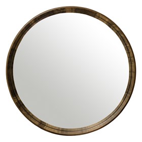 Espelho Redondo Winchester Com Moldura Em Madeira