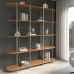 Estante Enya 195cm Canela E Champanhe - Outlet