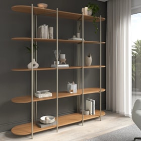 Estante Enya 195cm Canela E Champanhe - Outlet