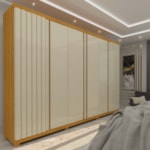 Guarda Roupa Casal 6 Portas Absolut New Ripado Naturale E Off White