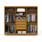 Guarda Roupa Casal 6 Portas Absolut New Ripado Naturale E Off White