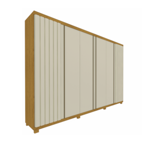 Guarda Roupa Casal 6 Portas Absolut New Ripado Naturale E Off White