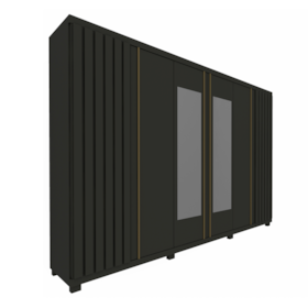 Guarda Roupa Casal 6 Portas Com Espelho Absolut New Ripado Grafite
