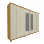 Guarda Roupa Casal 6 Portas Com Espelho Absolut New Ripado Naturale E Off White