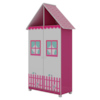Guarda Roupa Infantil 2 Portas Klein Rosa E Branco