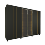 Guarda Roupas Casal 6 Portas De Bater Com Led Absolut New Reflecta - Grafite