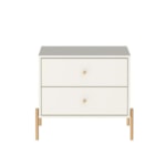 Mesa De Cabeceira 2 Gavetas Jasper Off White - Outlet