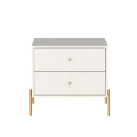 Mesa De Cabeceira 2 Gavetas Jasper Off White - Outlet