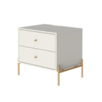 Mesa De Cabeceira 2 Gavetas Jasper Off White - Outlet