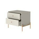 Mesa De Cabeceira 2 Gavetas Jasper Off White - Outlet