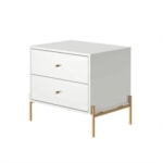 Mesa de Cabeceira Jasper C/ 2 Gavetas - Branco - Outlet