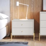 Mesa de Cabeceira Jasper C/ 2 Gavetas - Branco - Outlet