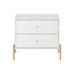 Mesa de Cabeceira Jasper C/ 2 Gavetas - Branco - Outlet