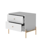 Mesa de Cabeceira Jasper C/ 2 Gavetas - Branco - Outlet