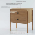 Mesa De Cabeceira Licena 2 Gavetas Dual/Dual/Tauari - Outlet