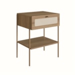Mesa De Cabeceira Oslo 1 Gaveta Com Pés Metálicos