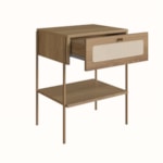 Mesa De Cabeceira Oslo 1 Gaveta Com Pés Metálicos